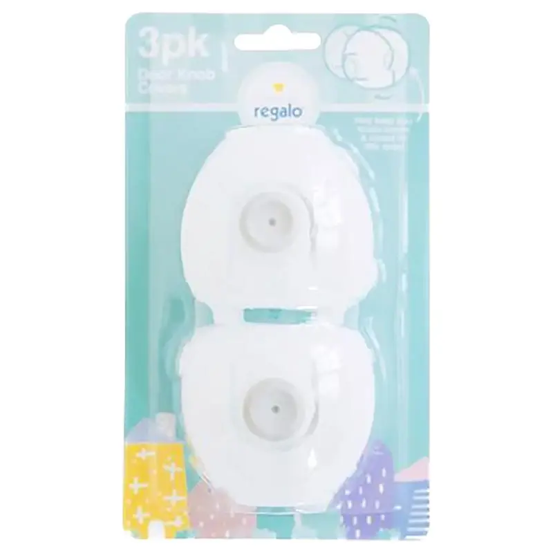 Regalo Clear Plastic Door Knob Covers 3 Pk