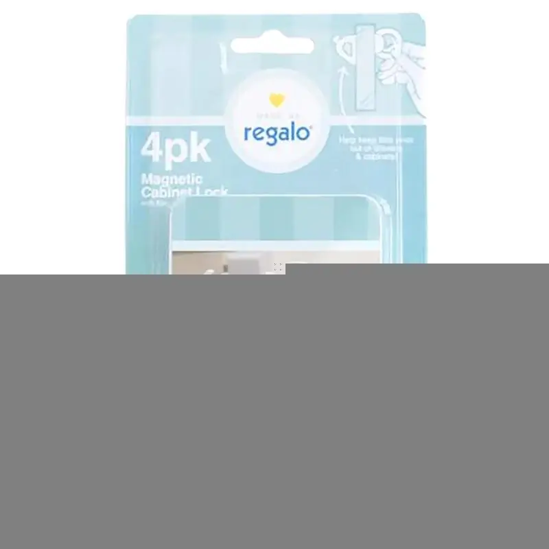 Regalo White Plastic Magnetic Cabinet Locks 4 Pk