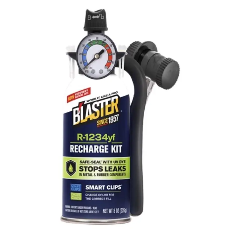 Blaster R1234yf Refrigerant Recharge Kit 8 Oz With Smart Clips