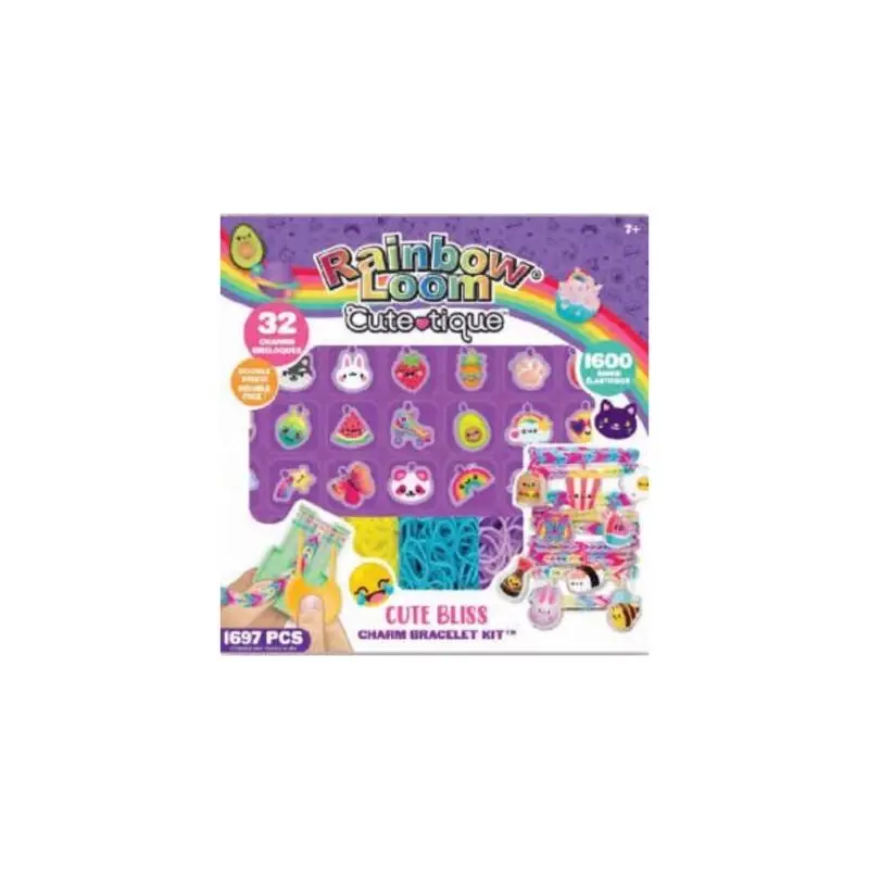 Rainbow Loom Cutetique Cute Bliss Charm Bracelet Kit Multicolored 1697 Pc