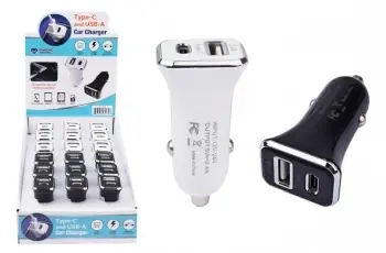 Dual Usb Car Charger 2 Amp - Usb-c Compatible For Fast Charging