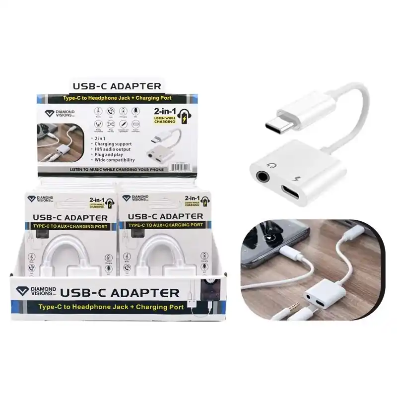 Diamond Visions White 2 In 1 Adapter For All Smartphones