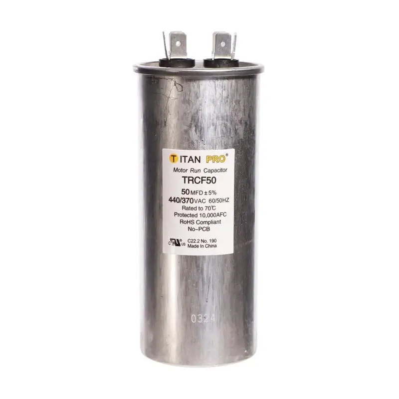 Titan Pro 50 Mfd 440 V Aluminum Round Run Capacitor