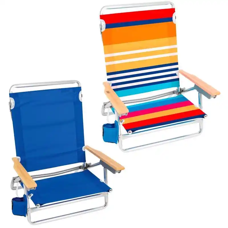 Rio 5-position Aluminum Beach Chair With 250 Lb Weight Capacity