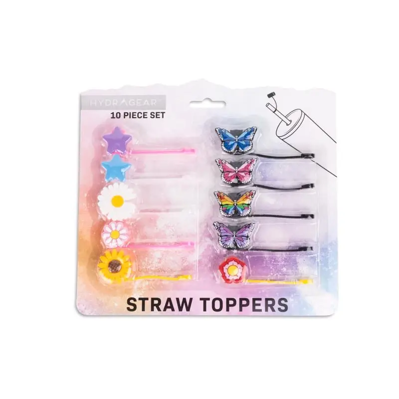 Core Kitchen Flower/Butterfly Straw Topper Silicone 1 Pk