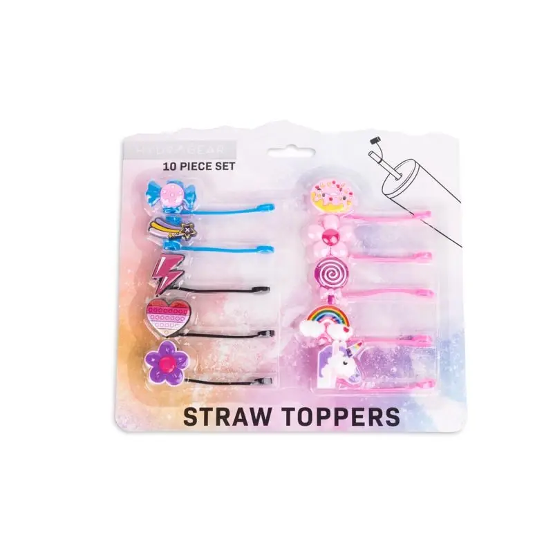 Core Kitchen Rainbow Straw Topper Silicone 10 Pk