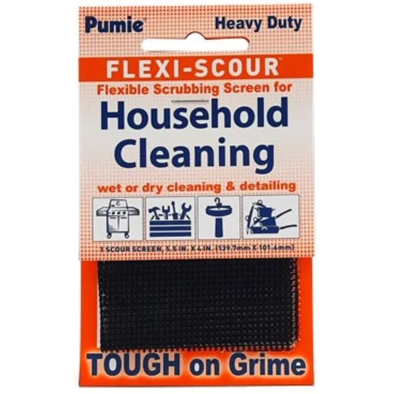 Heavy‑Duty Pumice Scrubbing Pad – 4‑in Flexi‑Scour Mesh Sponge For Home Cleaning