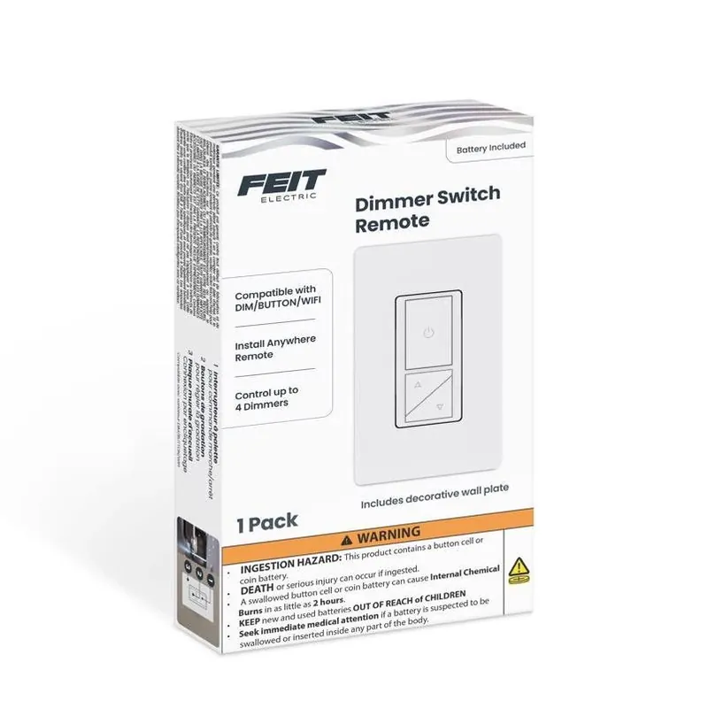 Feit Smart Paddle Dimmer Switch – 200W White Wi‑Fi Controlled (1‑Pack)