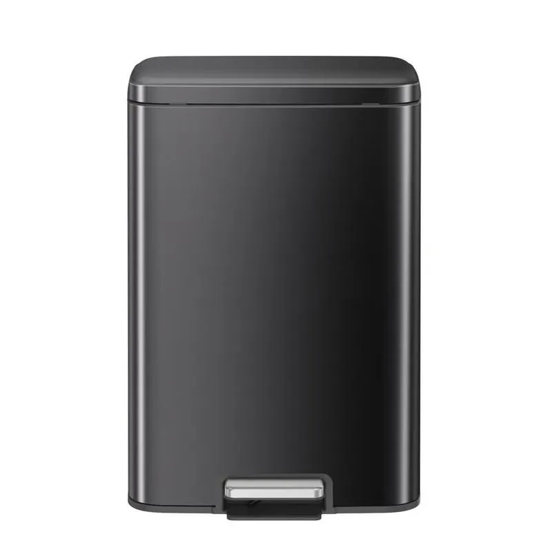 EKO Maxwell 13.2‑Gal Gray Stainless Steel Step‑Pedal Trash Can – Touch‑Free Kitchen Waste Bin