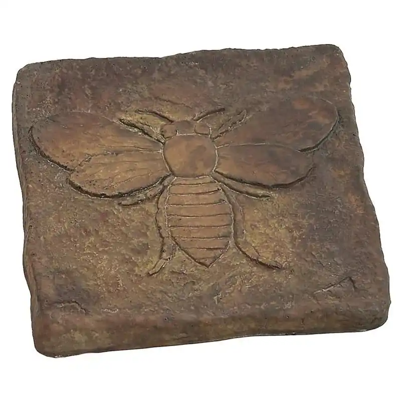 Bee‑Design Concrete Stepping Stone – 12" x 12" x 2" Beige/Brown Garden Tile