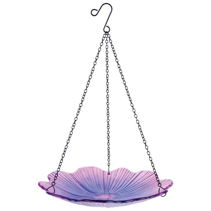 Nature‘s Way Ecocycle Purple Glass Hanging Bird Feeder – 0.63 Qt