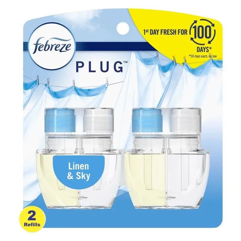 Febreze Plug‑In Air Freshener Refill – Linen & Sky, 1.75 oz (2‑Pack)