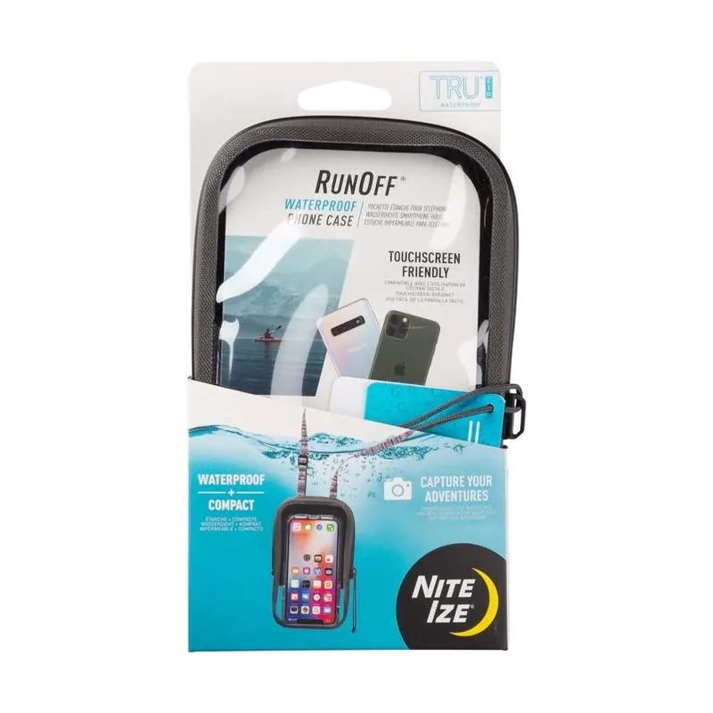 Nite Ize RunOff Universal Waterproof Phone Case – Clear Front, Black Back