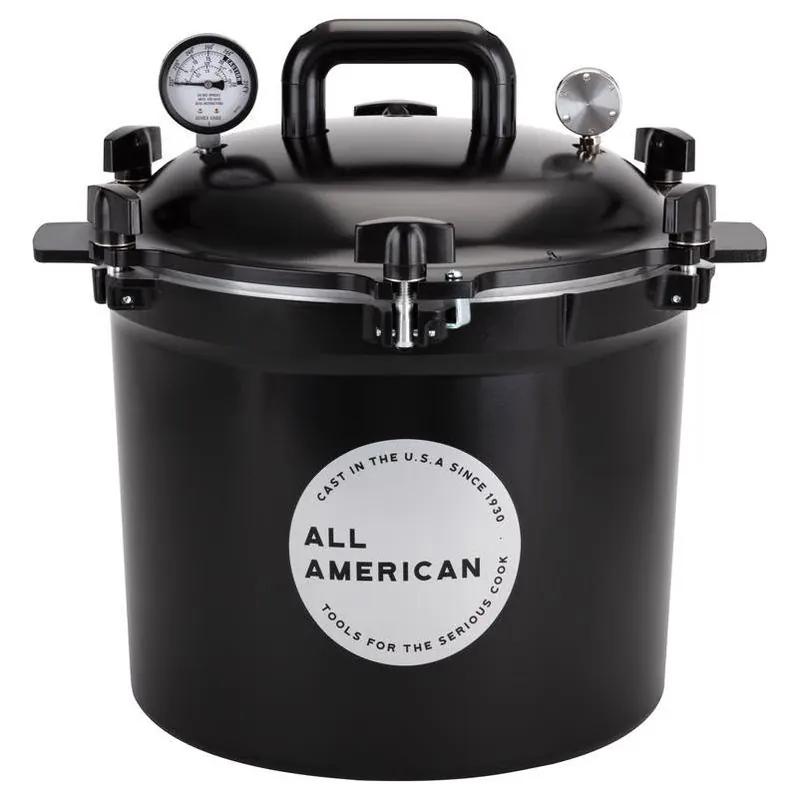 All American 1930 Cast Aluminum Pressure Canner 12.25 In. 21.5 Qt Black
