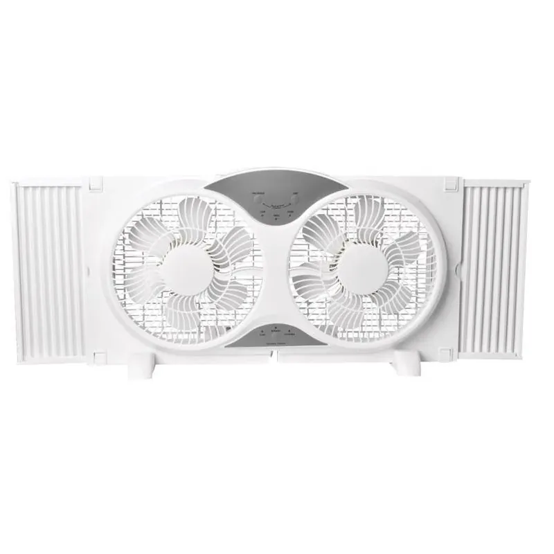 Perfect Aire 9" 3‑Speed Reversible Twin Window Fan With Remote Control
