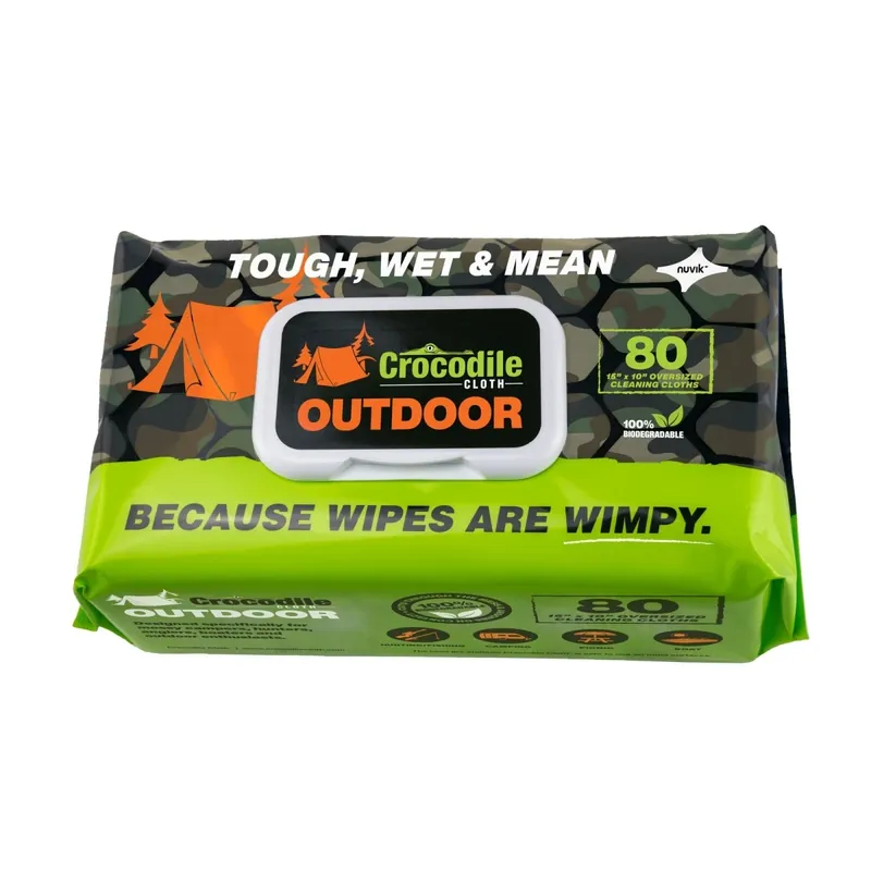 Crocodile Cloth Outdoor White Cloth 10 In. W X 15 In. L 80 Wipes