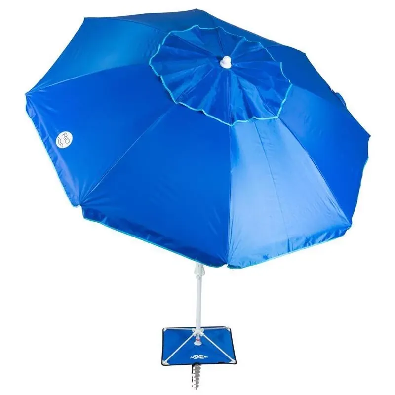 Rio 84‑Inch Tilting Blue Beach Umbrella – Sun‑Shielding Shade Solution