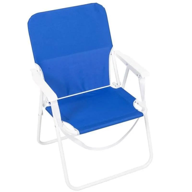 Wave Beach Blue Single‑Position Beach Chair – Durable Steel Frame