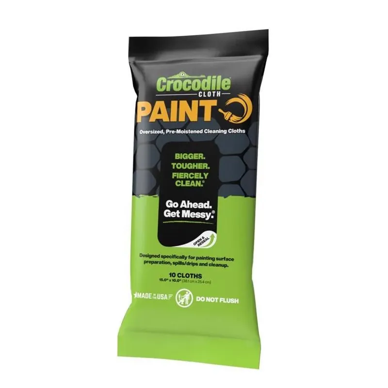 Crocodile Paint Cleaning Wipes – 15" X 10" Microfiber Cloths, 10‑Pack