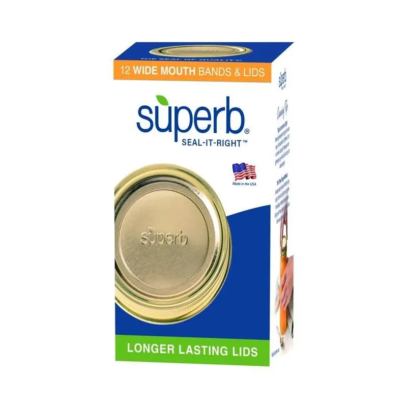 Superb Seal-It-Right Wide Mouth Canning Lids & Bands – Pack Of 12