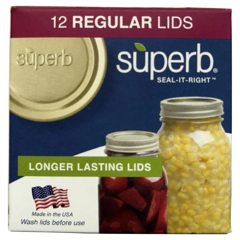 Superb Regular Mouth Canning Lids – 12‑Piece Boxed Set