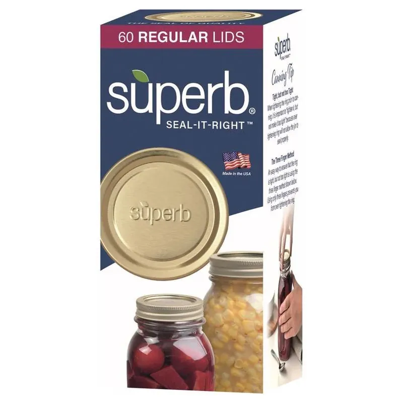 Superb 60‑Pack Regular Mouth Canning Lids – Food Preservation Essentials
