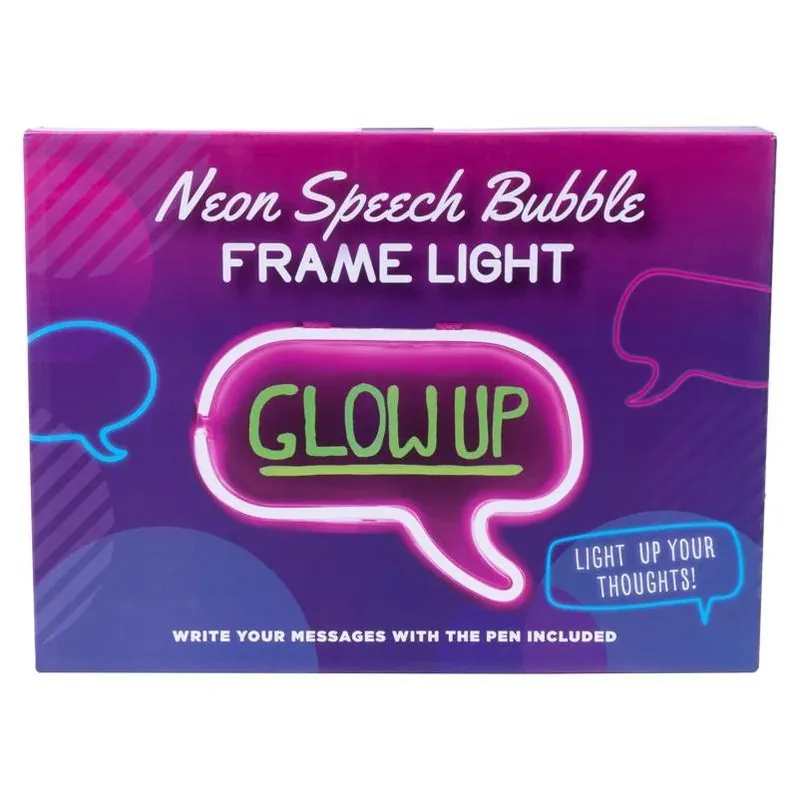 Neon Speech Bubble LED Frame – Pink & Green Kids Wall Décor