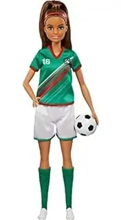 Soccer Player Doll With Green 16 Uniform, Soccer Ball, Cleats, And Socks