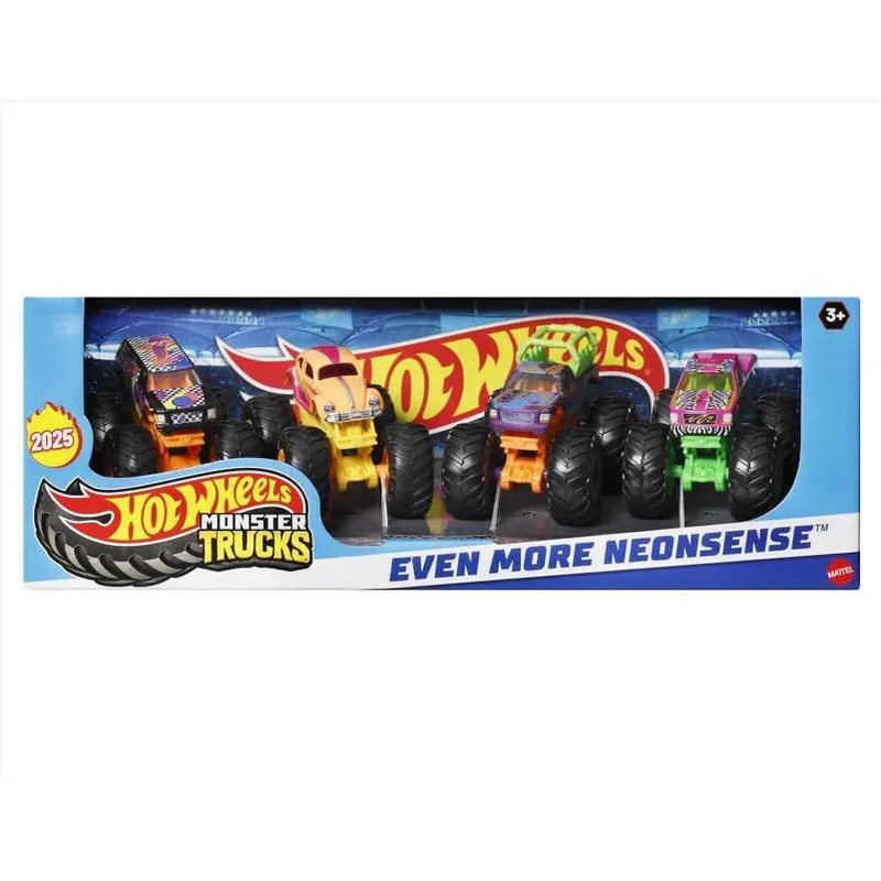 Hot Wheels Assorted Monster Truck Toy Set – 4 Vibrant Trucks For Kids 3+