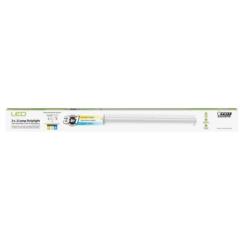 Feit 24.6‑Inch White Hardwired LED Strip Light – 2200 lm, 20 W