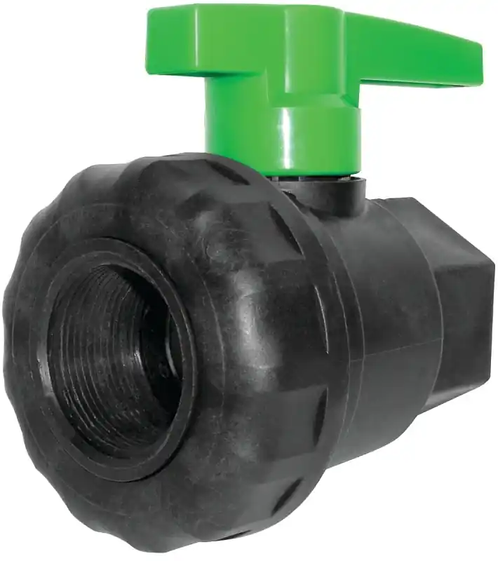 Su075e Polypropylene Single Union Ball Valve, 3/4 In Npt Female Connection