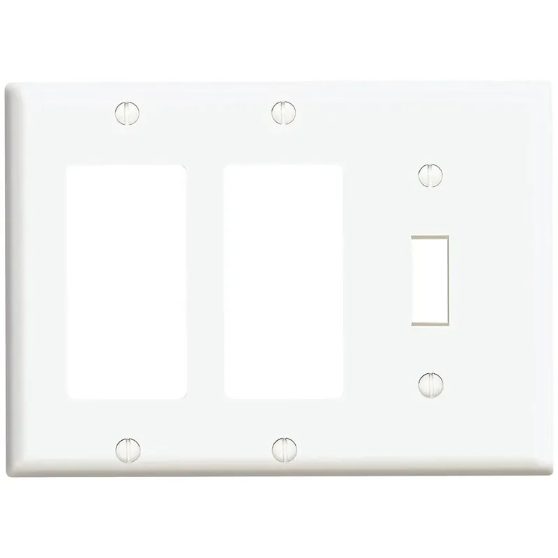 Leviton White 3 Gang Thermoset Plastic Decorator/Toggle Wall Plate 1 Pk