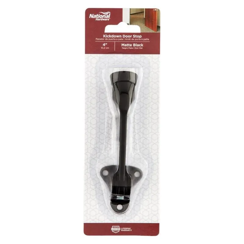National Hardware 238 Series Matte Zinc Door Stop – 2‑7⁄32″ Projection, Kick‑Down Design