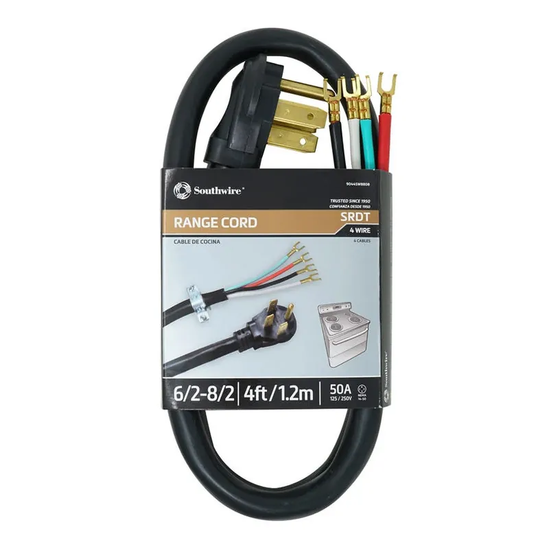 4 Ft. 6/2 + 8/2 Ga. 4-conductor Range Cord, Nema 14-50p