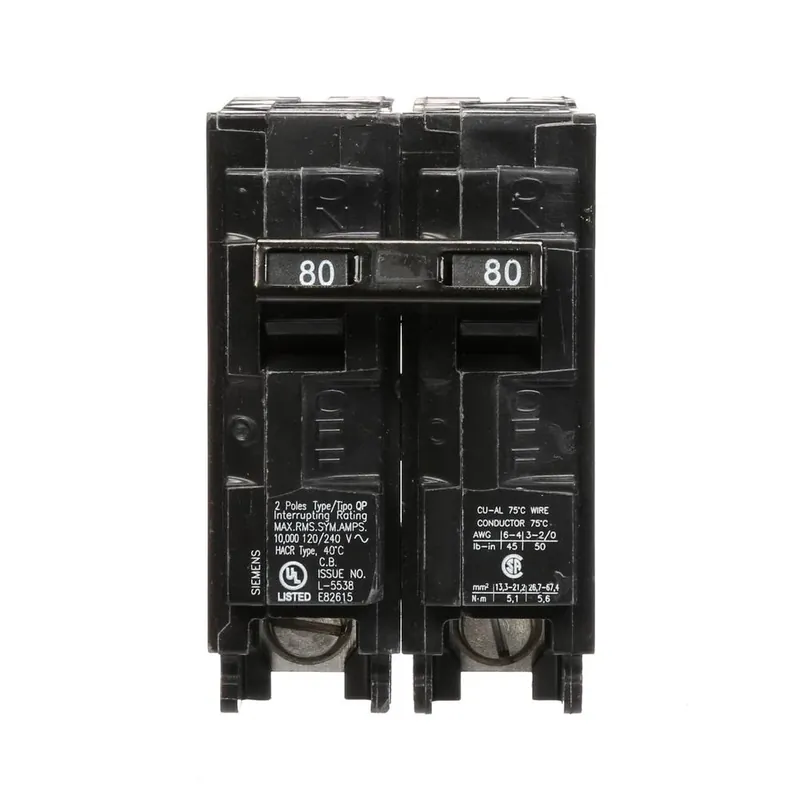 80 Amp Double-pole Type Qp Circuit Breaker Q280 240 Volt Ac