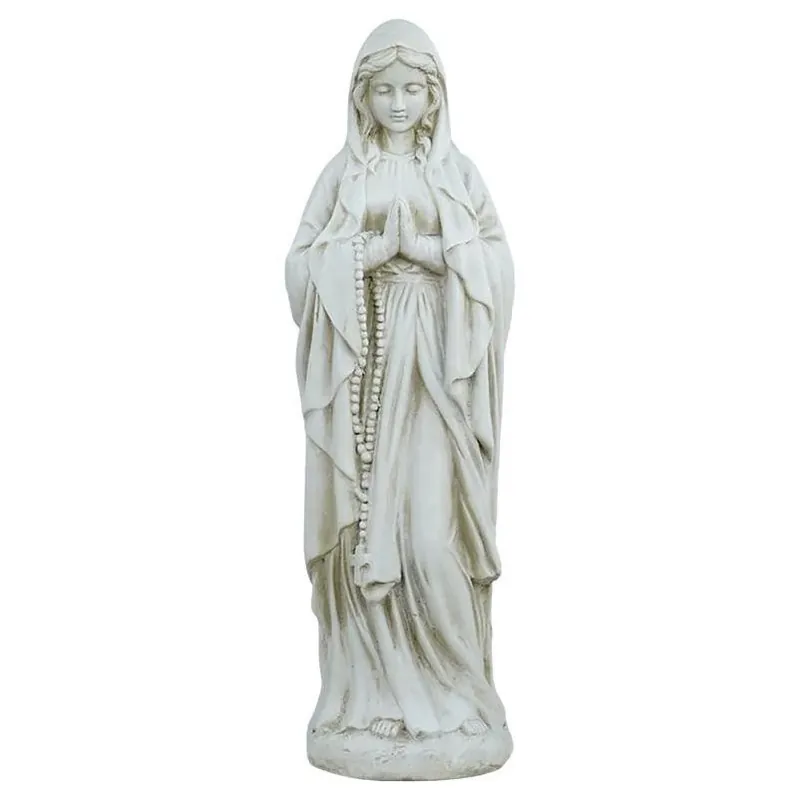 Alpine Gray 30‑Inch Praying Madonna Fiberglass Statue