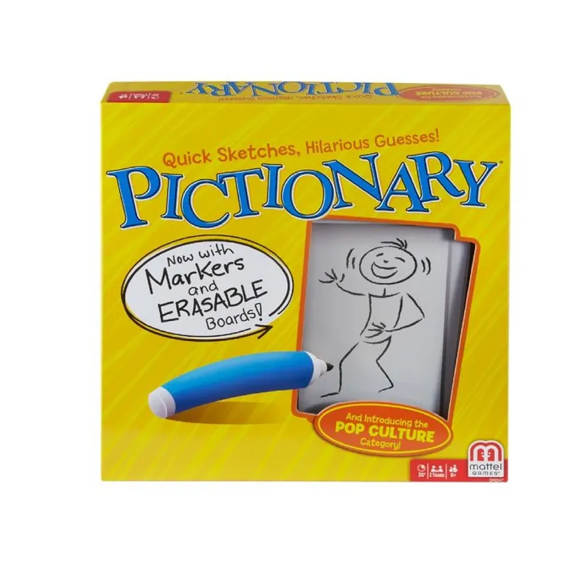 Pictionary Erasable Marker Game With Updated Pop Culture Clues - Model Dkd47