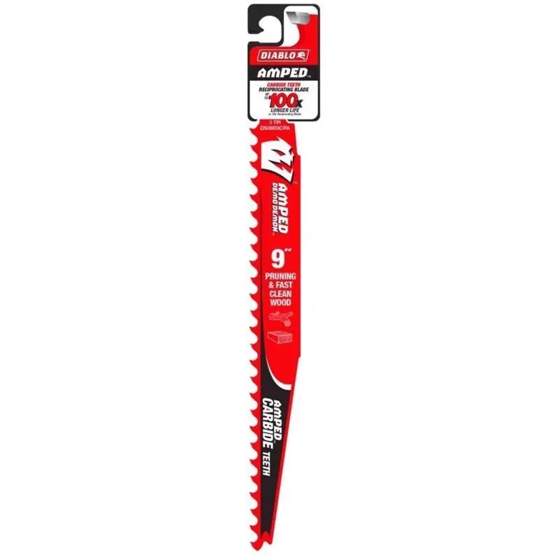 Diablo Amped Demo Demon 9‑Inch Carbide‑Tipped Reciprocating Saw Blade – 3 TPI For Wood Cutting