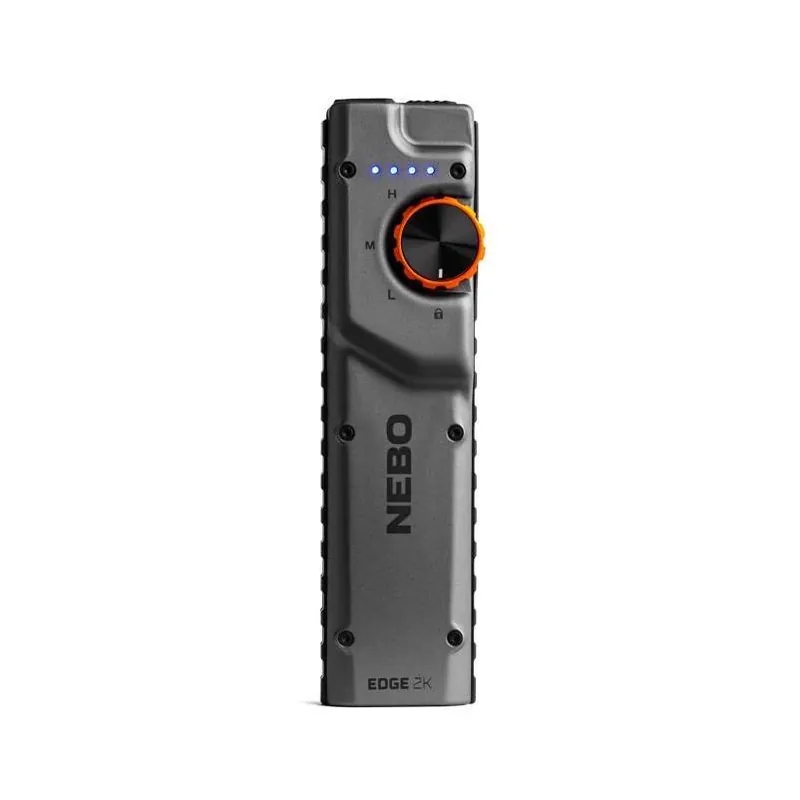 NEBO Edge 2000‑Lumen Rechargeable Tactical LED Flashlight – Gray