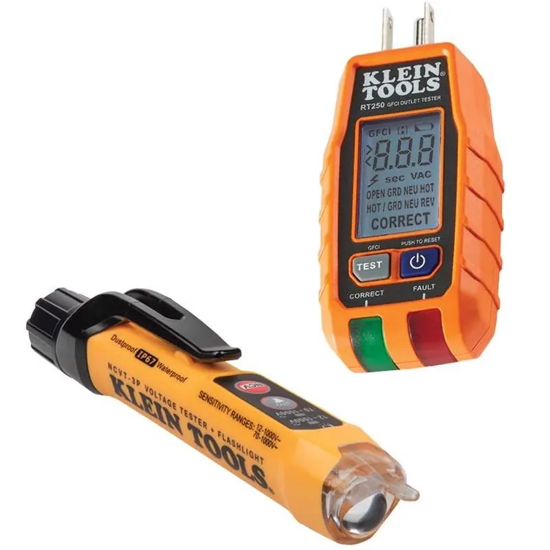 Klein Tools Dual‑Range LCD Electrical Tester – Portable Voltage & Continuity Kit