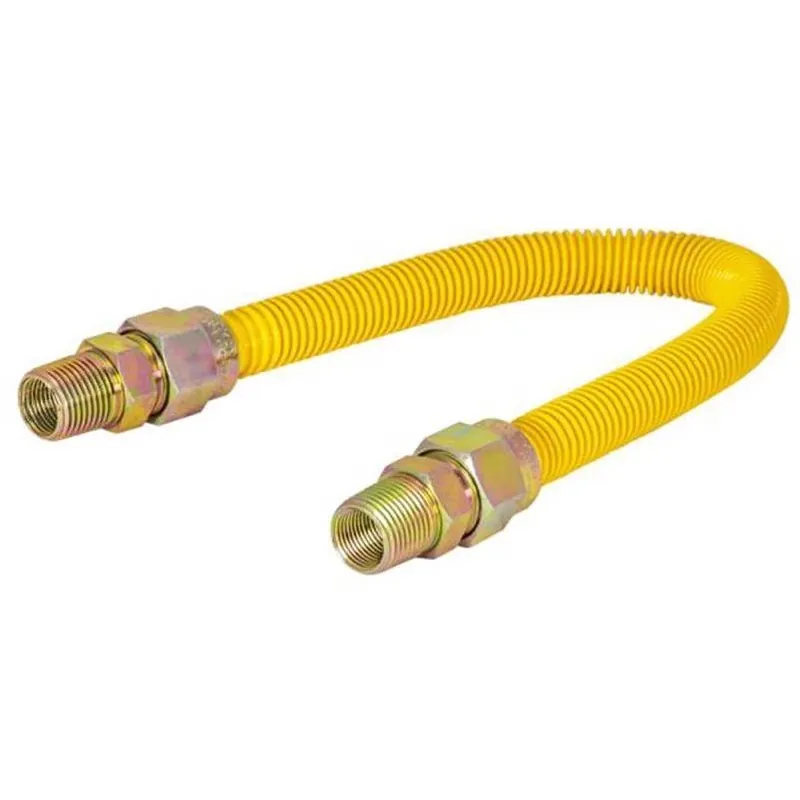 Eastman 12‑in. Stainless Steel Gas Appliance Connector – ½" ID × 5⁄8" OD, Yellow
