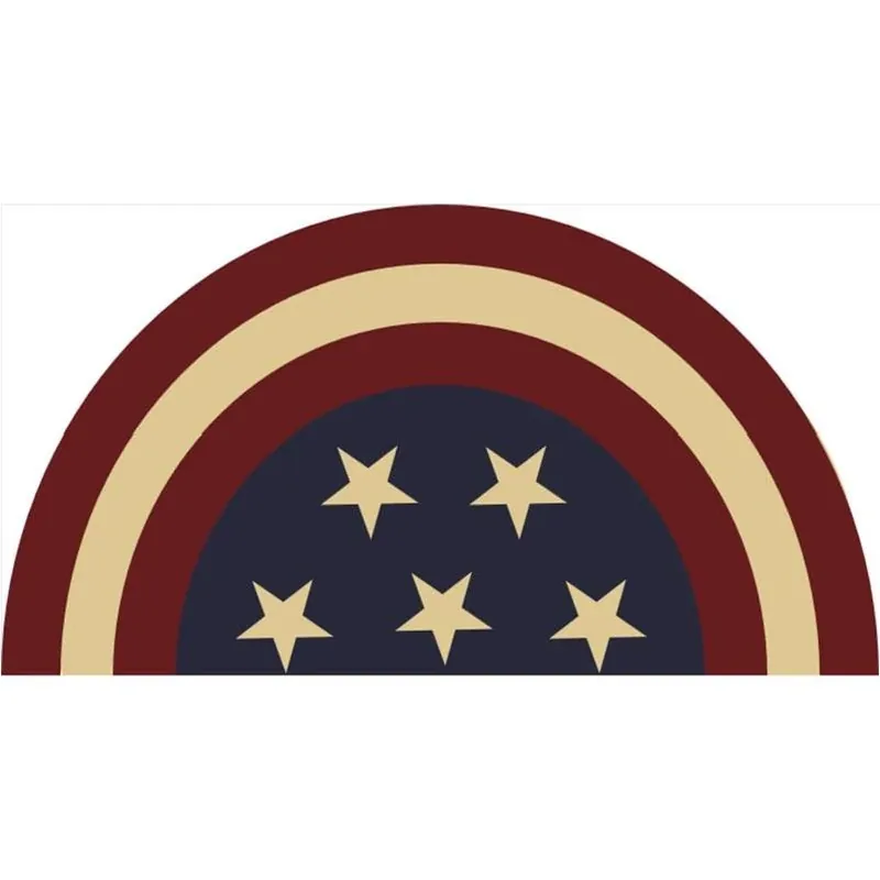 Rockport Premium Americana 18" X 28" Multi-Color Half-Moon Star Coir Door Mat