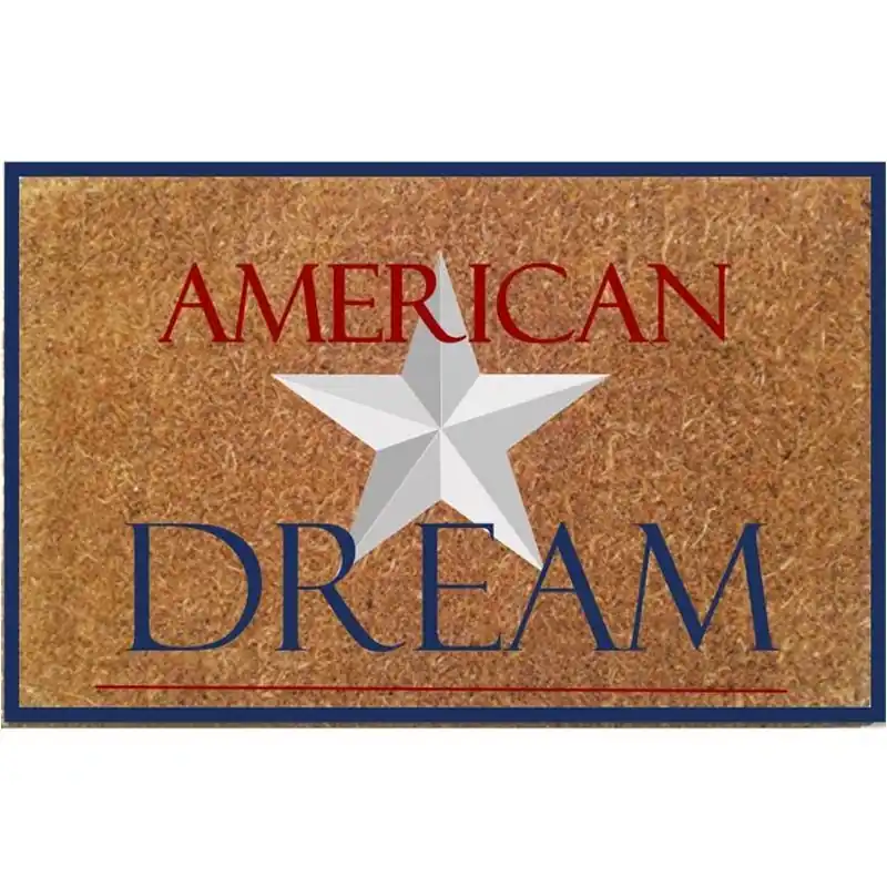 Rockport Premium Americana Outdoor Coir Door Mat – 18" × 28" Multi‑Color American Dream With Star