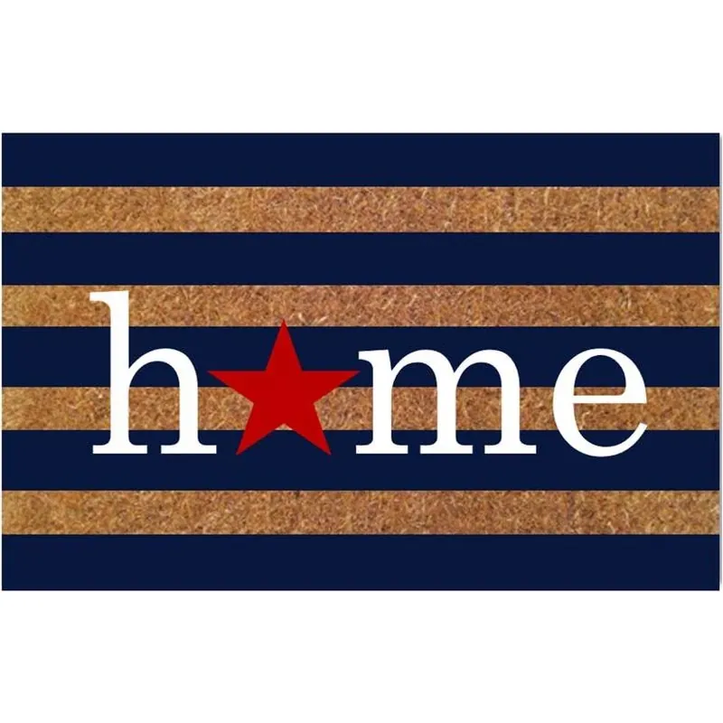 Rockport Premium Americana Outdoor Coir Door Mat – 18×28 in Multi‑Color Home Design With Red Star