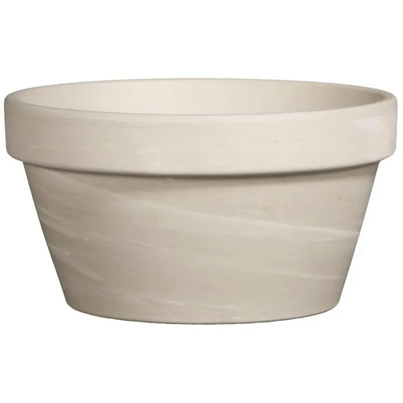 Border Concepts Granite Clay Low Bowl Planter – 5.12" H X 10.66" W X 10.75" D