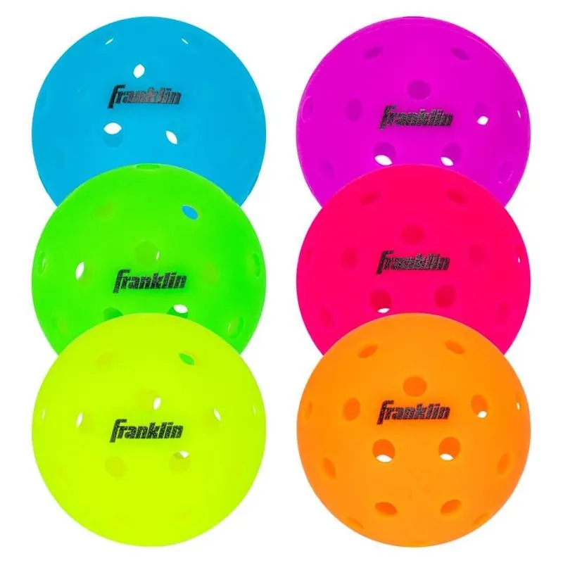 Franklin Multi‑Color Polyethylene Pickleballs – 6‑Ball Box
