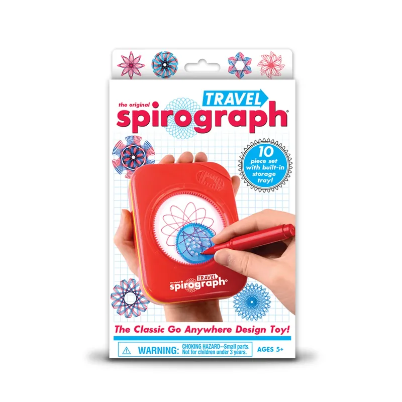 Travel Spirograph Craft Kit - 10 Piece Set With Metal, Plastic, And Polyester Components