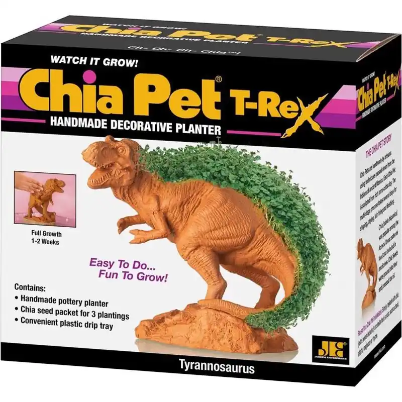 T‑Rex Chia Pet Terracotta Planter – Fun Dinosaur Décor For Indoor Greens