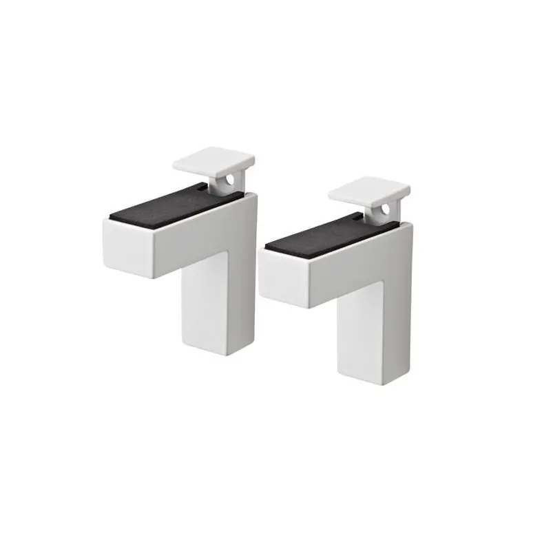 Dolle Eliot White Powder‑Coated Metal Shelf Brackets – 4.4" × 0.9" × 2.6", 66 lb Capacity (Pack Of 2)