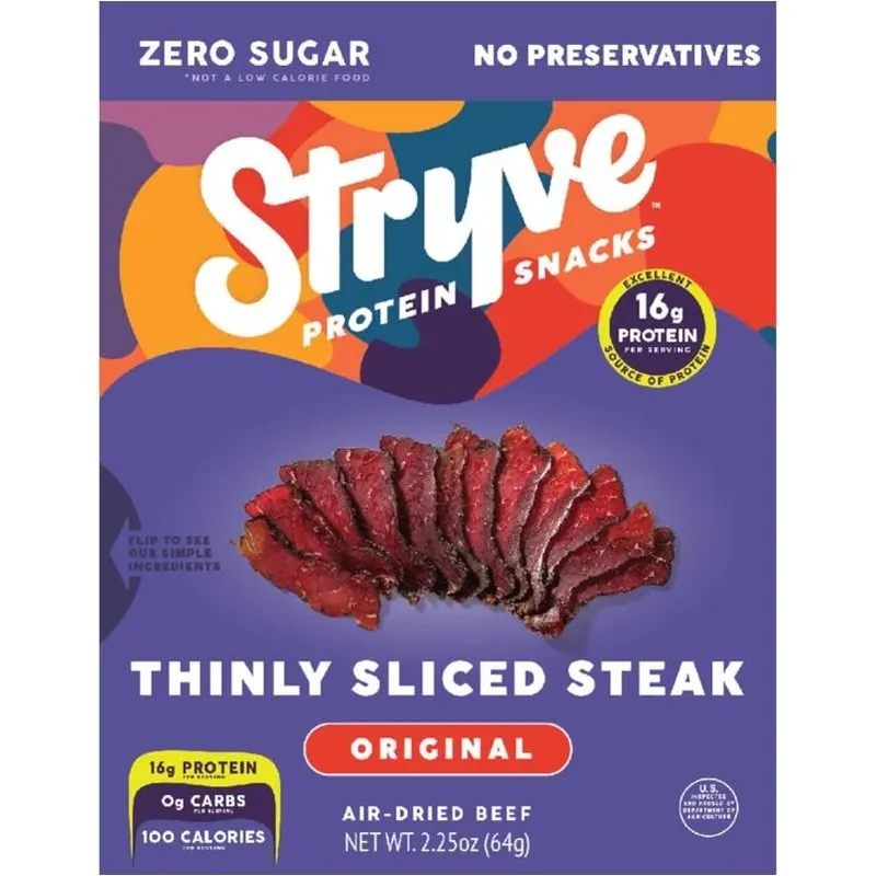 Stryve Original Beef Biltong Strips – 2 oz High‑Protein Snack Bag